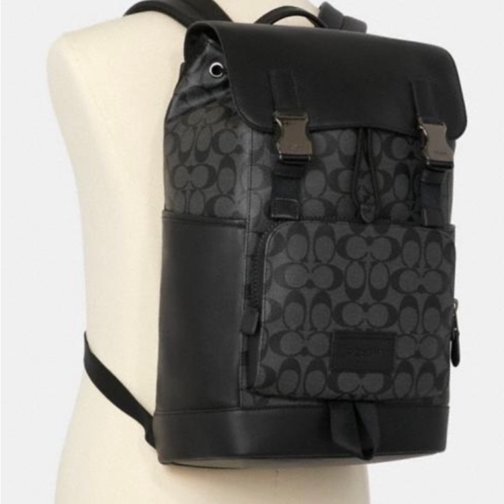 Coach Black Signature Backpack